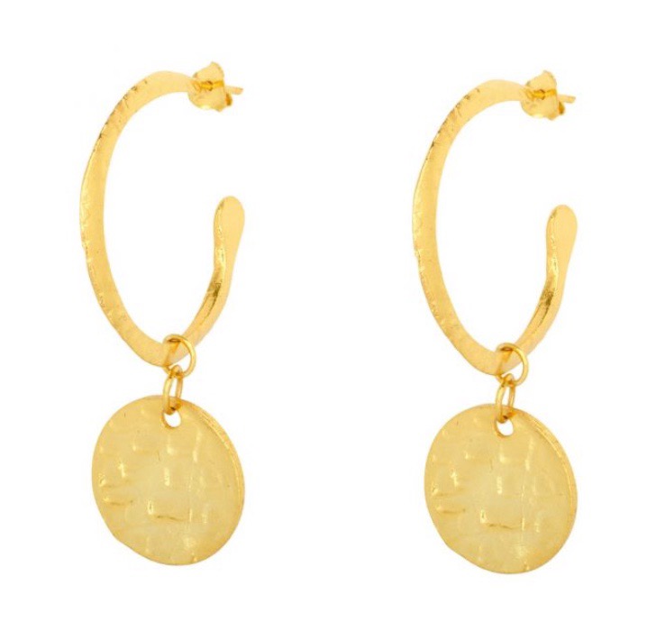 Esmeralda Gold Hoop and Coin Earrings - La Maison
