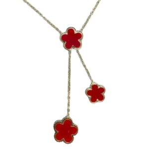 Flower Design Tassel Necklace