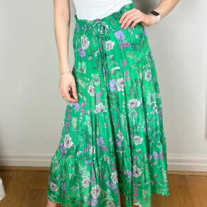 Charlotte Sparre Floral Fun Green Long Skirt