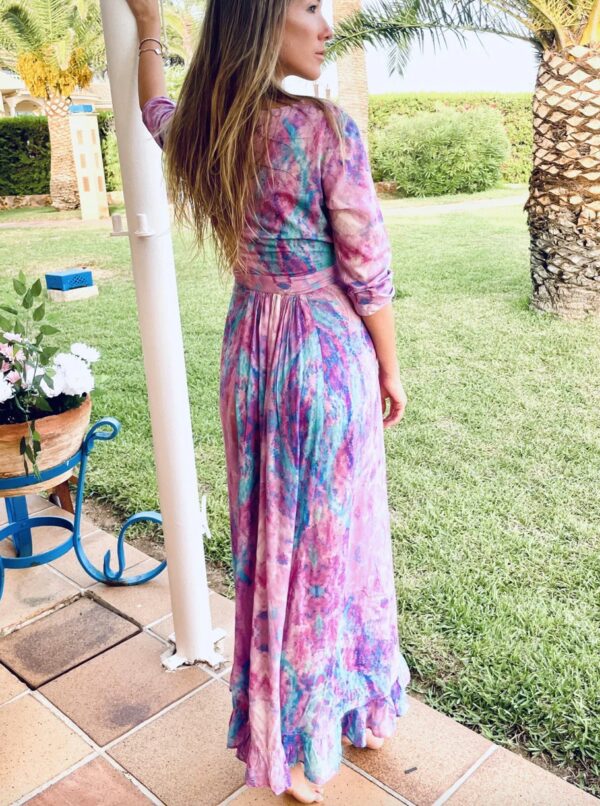 Sophia Alexia Fantasy Pink Ruffle Wrap Dress