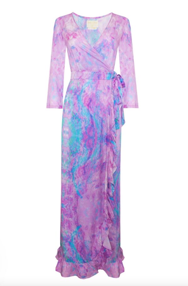 Sophia Alexia Fantasy Pink Ruffle Wrap Dress