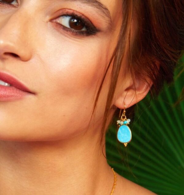 Willow turquoise chalcedony earrings