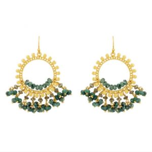 Waverly Sunburst Earrings in Green