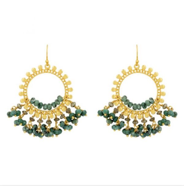 Waverly Sunburst Earrings in Green
