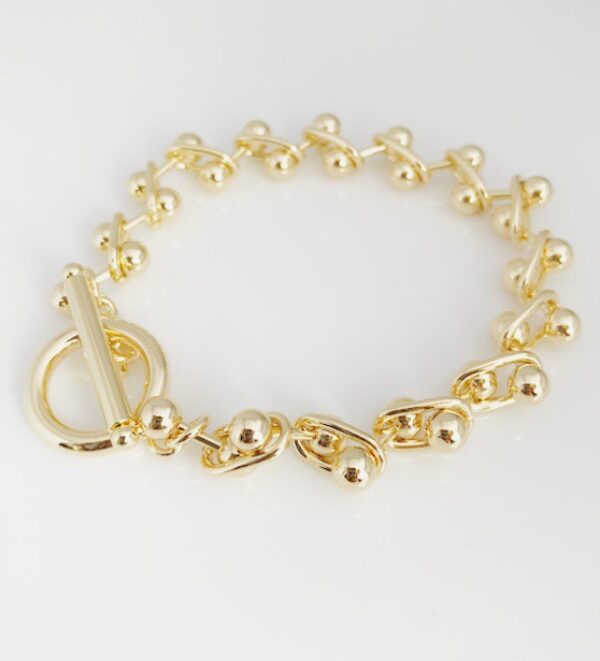 Gold Plated Bracelet with Easy Push in Clasp