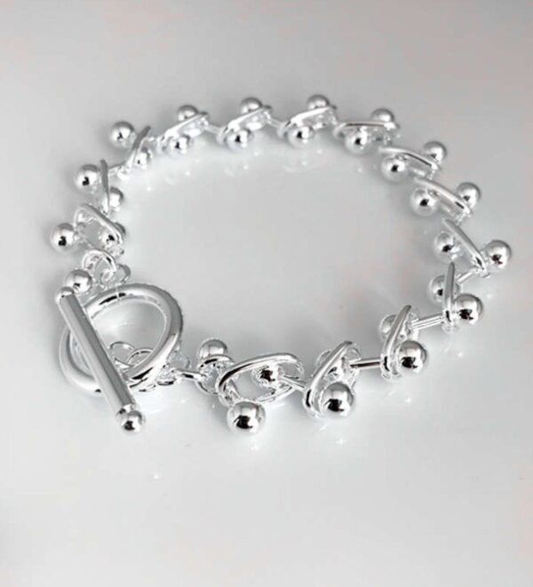 Silver Plated Bracelet with Easy Push in Clasp