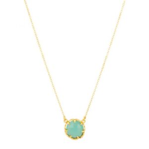 Petite Gemstone Necklace Aqua Chalcedony