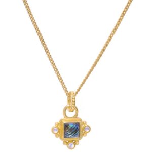 Azuni Helena Four Stone Gold Pendant Necklace