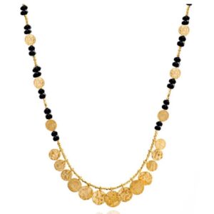 Azuni Cleo Coin Necklace in Onyx