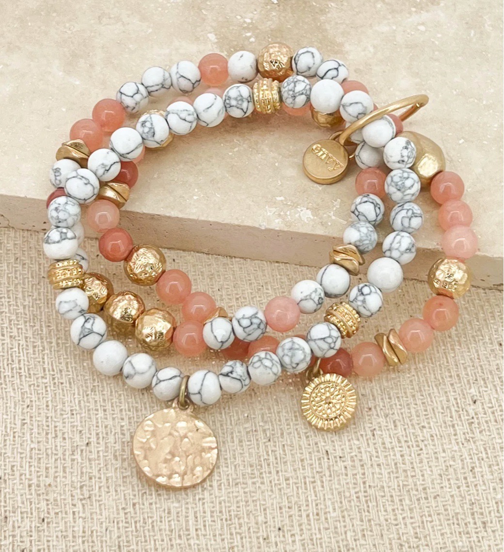 Natural Coral Bracelets for Women 17.5cm/23cm Drop Shape Beads Chain  Bracelets 2 Style Gold Color Chains with Lobster Clasp