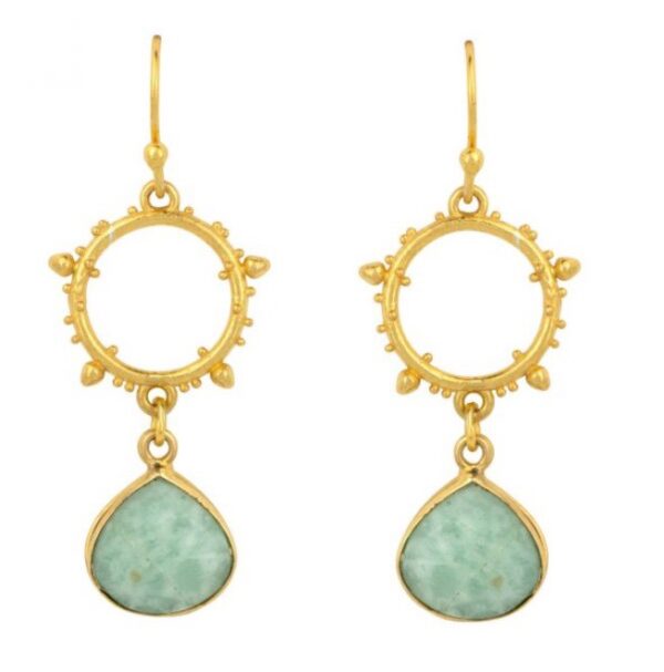 Allegra earrings with amazonite drop stone
