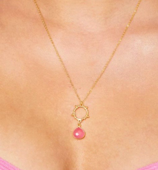 Allegra Necklace in Pink Jade