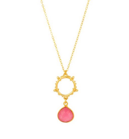 Allegra Necklace in Pink Jade