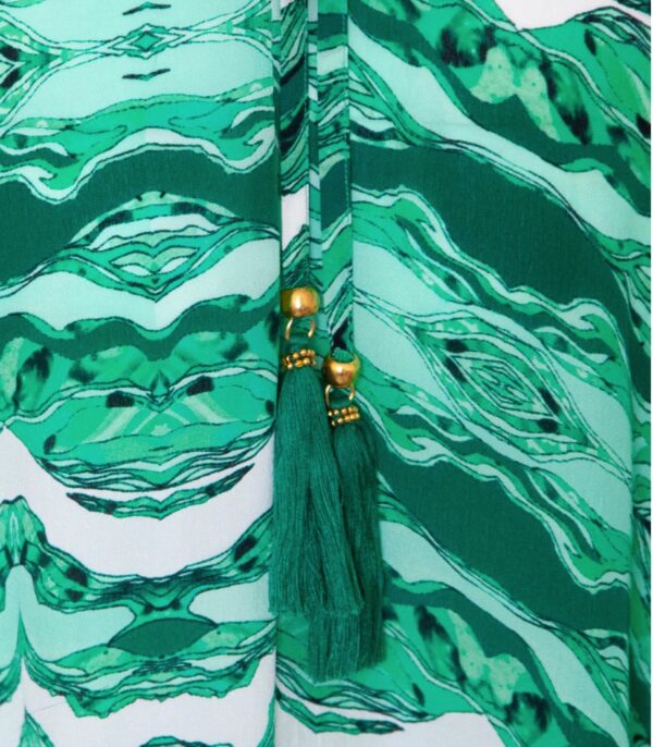 Sophia Alexia Green Coral Silk Ibiza Dress