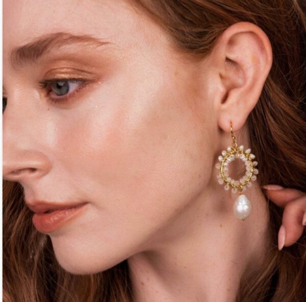 Talia Beaded Hoop Earrings