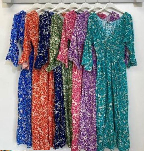 Leopard Print Shirred Waist Maxi Dress