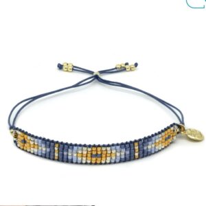 Boho Betty Starlight Denim Gold Beaded Friendship Bracelet
