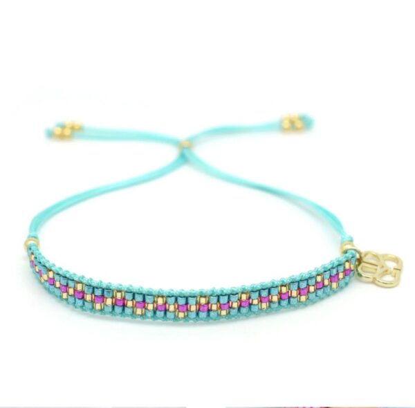 Boho Betty Crus Turquoise & Hot Pink Beaded Friendship Bracelet
