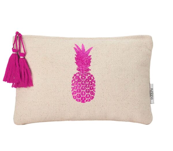 Pink Pineapple Foil Print Pouch
