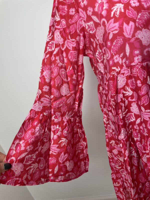 Choklate Paris Red & Pink Print Silk Mix Short Dress