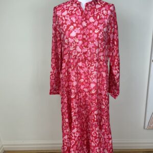 Choklate Paris Red & Pink Print Silk Mix Maxi Dress