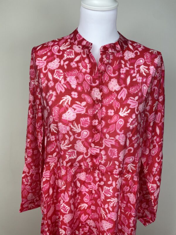 Choklate Paris Red & Pink Print Silk Mix Maxi Dress
