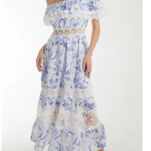 Bardot Floral & Lace Maxi Dress
