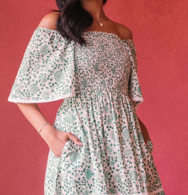 Pink Lemons Mona Dress - Petala Green