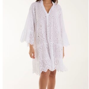 Broderie Anglaise Tiered Tunic Dress