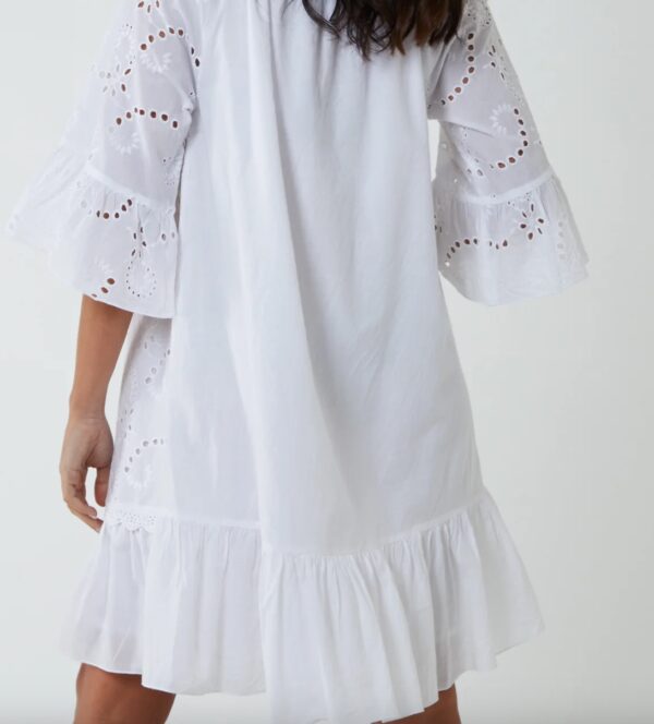Round Neck Broderie Anglaise Tunic Dress