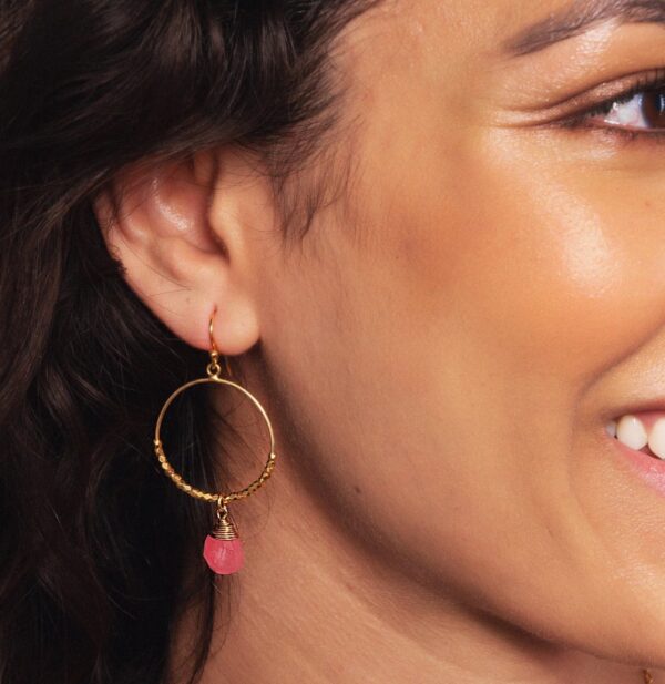 Ashiana Marie Pink Jade Earrings