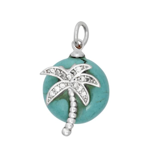 Ashiana Palm Silver Turquoise Charm